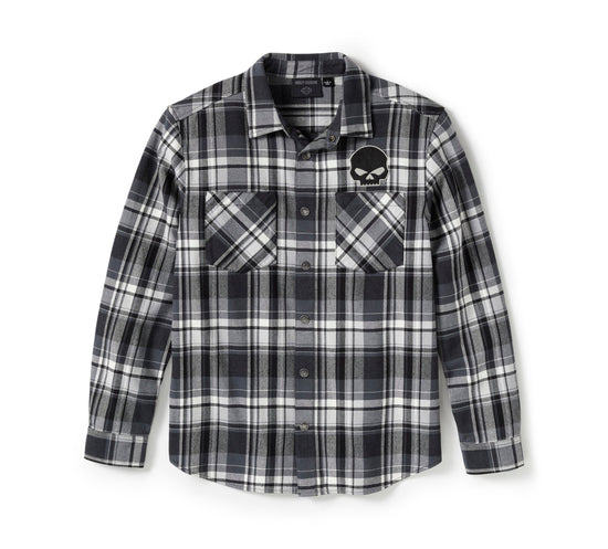 Original Harley-Davidson® Herren-Langarmhemd mit Willie G Totenkopf-Karomuster 96394-25VM