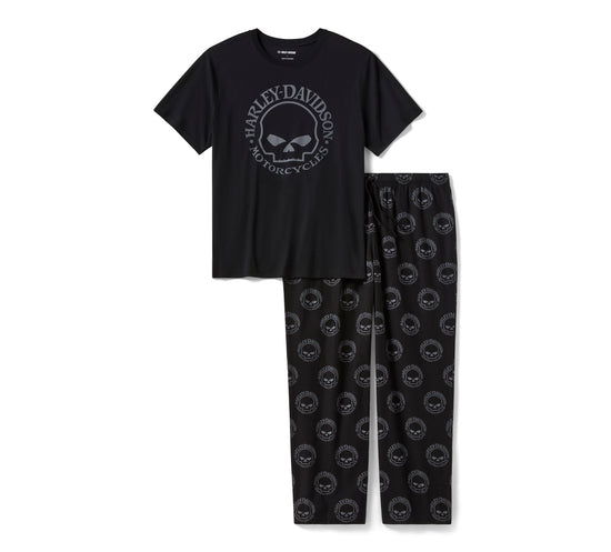 Harley-Davidson Herren-Pyjama-Set Willie G™ Totenkopf Kurzarm 96793-25VM