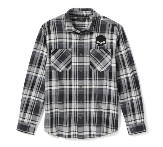 99290-25VM Harley-Davidson Hemd - gewebt, schwarz/grau kariert