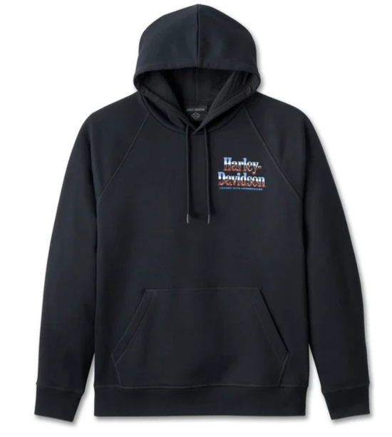Original Harley-Davidson Raglan-Kapuzenpullover „Loaded with Horsepower“ – Harley-Schwarz 96105-25VM