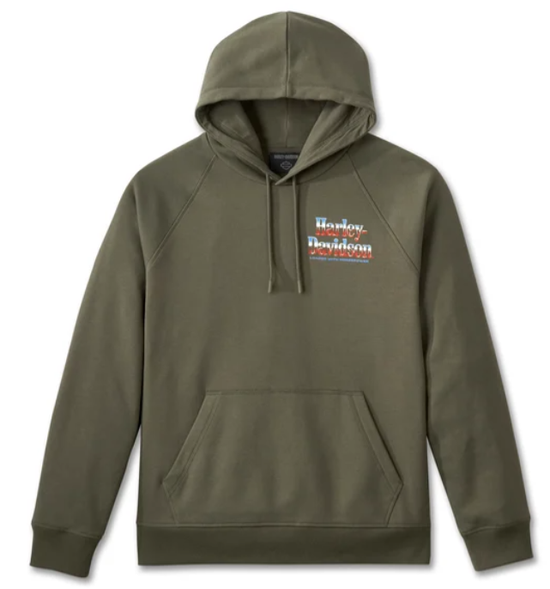 Original Harley-Davidson Raglan-Kapuzenpullover „Loaded with Horsepower“ – Weinblatt 96104-25VM