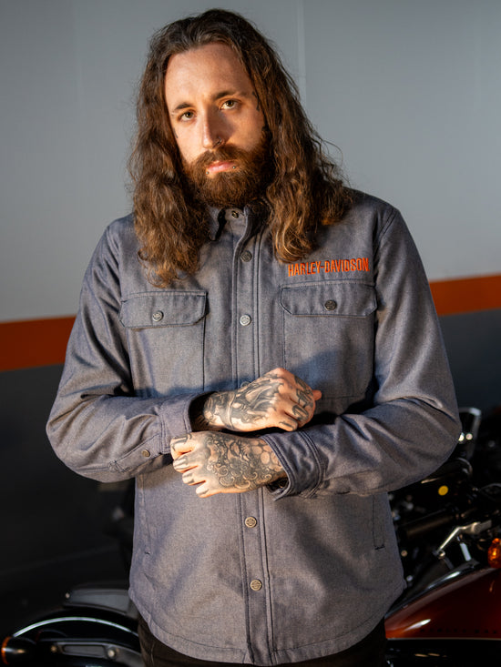 Original Harley Davidson Operative Riding Shirt Jacke für Herren – Peacoat 98101-23EM