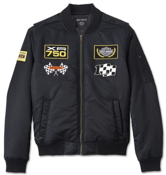 Original Harley Davidson Bomberjacke „At the Crank“ für Herren – Harley Black 97450-24VM