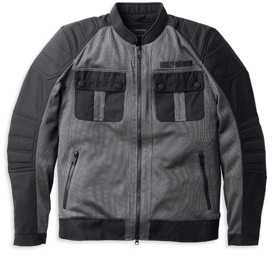 Original Harley-Davidson® Zephyr Mesh-Jacke für Herren mit herausreißbarem Futter – Granitgrau 98131-22EM