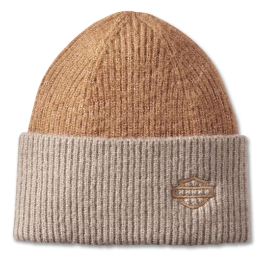 Original Harley-Davidson Open Bar & Shield Beanie für Damen – Cashew 97675-25VW