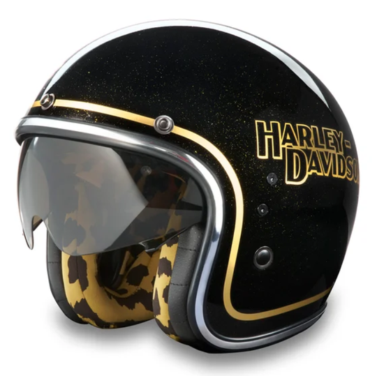 Original HD X14 Sonnenschutz 3/4 Helm, schwarz-metallic glänzend, 97117-25EX