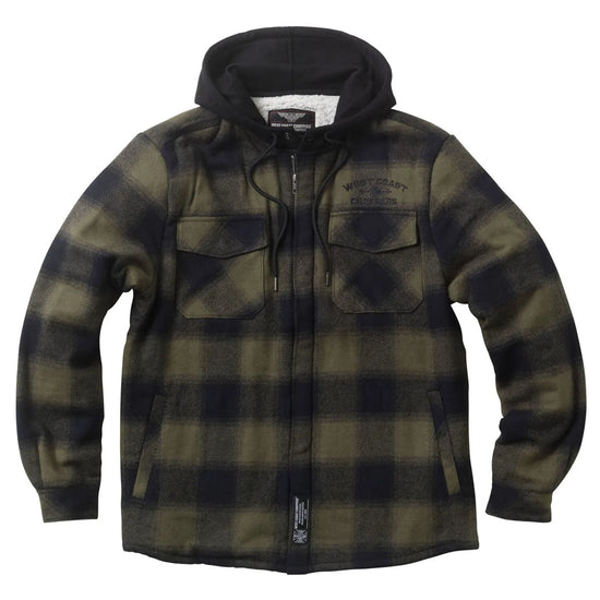 West Coast Choppers Hell Bent Flannel Jacket Olive/Black