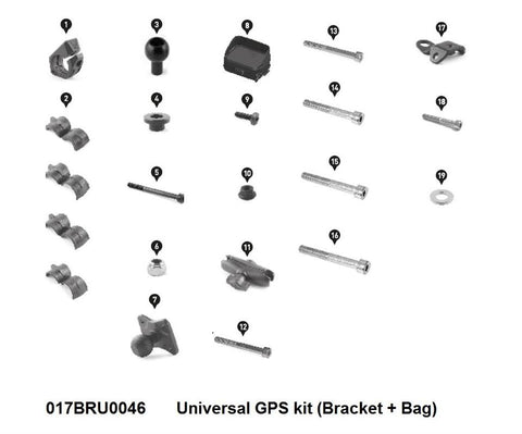 Kawasaki Universal-GPS-Kit (Halterung + Tasche) 017BRU0046