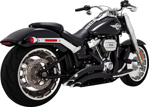 Vance &amp; Hines Big Radius-Auspuffanlage mit PCX-Technologie in schwarzem Finish für Harley Davidson 4675 – 2018–2024 M8 Softail Fatboy-, Breakout- und King-Modelle