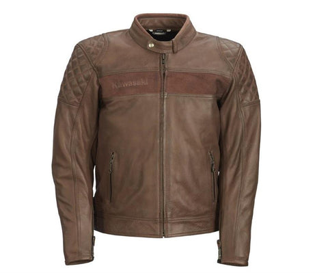 Kawasaki 104CRM22102L LONDON BRAUN LEDERJACKE (Herren) 2XL