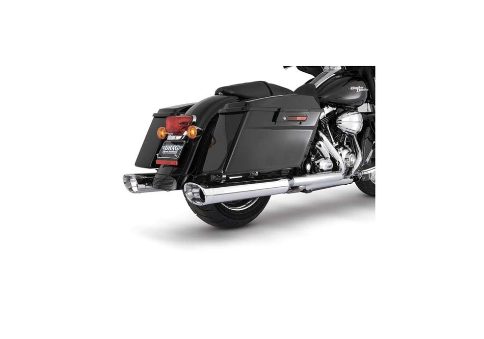 Harley Davidson FLHT Electra-Glide Touring Vance Hines 16755 Auspuff Monster Ovals Chrom mit Chrom-Endkappen - 16755