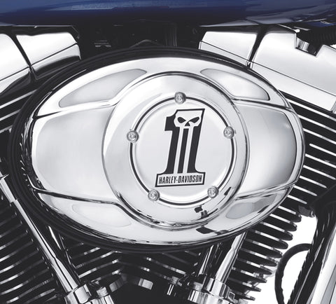Harley Davidson 27956-10 Number One Skull Luftfilter-Zierblende KIT-INSERT,AC,DARK CUSTOM #1,