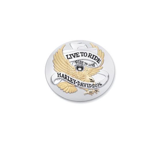 Harley Davidson 29328-99 Live To Ride Gold Luftfilter-Zierleiste, A/C, W/L 2 R Logo, FLT