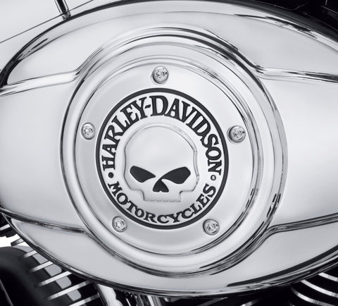 Harley Davidson 29417-04 Willie G Skull Luftfilterblende – Chrom-KIT-EINSATZ, AC mit Totenkopf, TC88