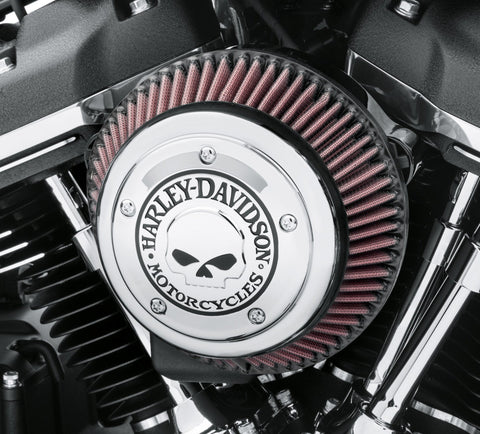Harley Davidson 29417-04 Willie G Skull Luftfilterblende – Chrom-KIT-EINSATZ, AC mit Totenkopf, TC88