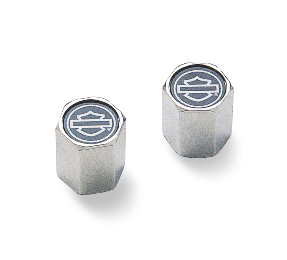 Harley Davidson 41145-97 Outlined Bar & Shield ABS Valve Stem Caps KIT VALVE CAP W/BAR&SHIELD LOG