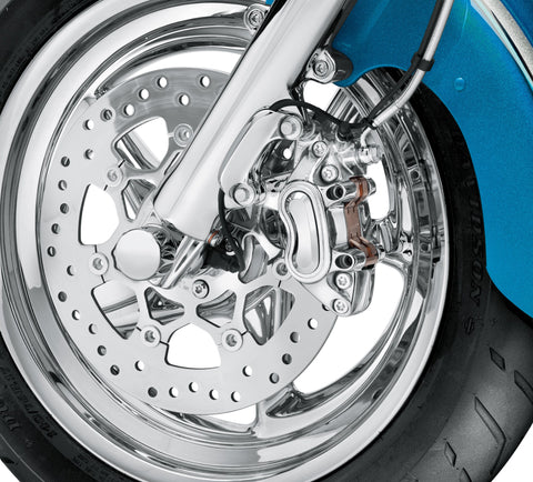 Harley Davidson 41300148 Vorderer Einzelscheibenbremssattel-KIT-Bremssattel, links vorne, Chrom