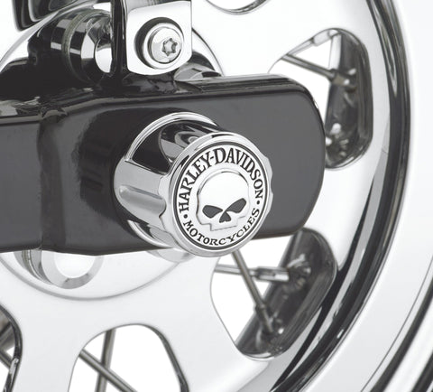 Harley Davidson 41706-09A Willie G Skull Hinterachsmutternabdeckungen KIT-COVER, RR ACHSMUTTER, SKULL, DYN/SFTL