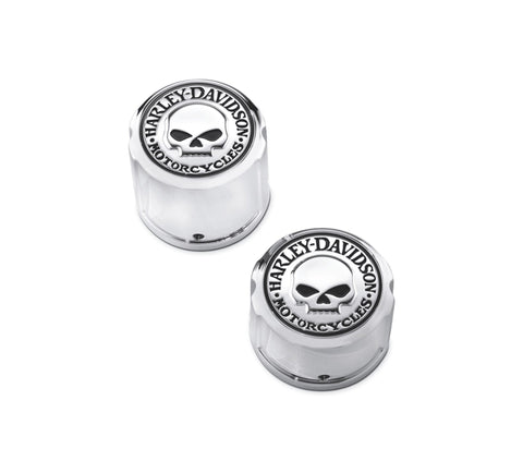Harley Davidson 41706-09A Willie G Skull Hinterachsmutternabdeckungen KIT-COVER, RR ACHSMUTTER, SKULL, DYN/SFTL