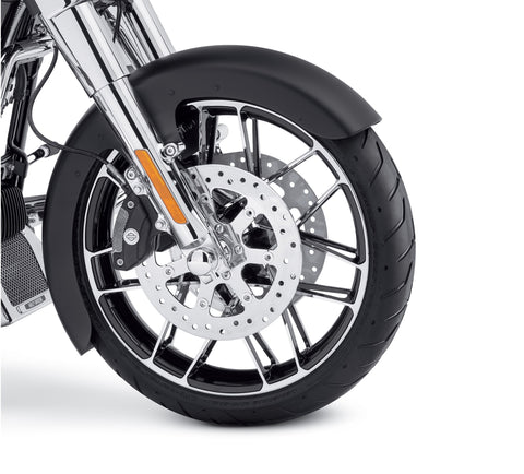 Harley Davidson 43300672 Fugitive 19 Zoll Vorderrad-KIT, FR WHL, S/7SPK, CTRS CHRM, 19 x 3,5 | 7 Speichen, mit 14101128 (Kontrastchrom) (traditionelles F06-Lackschema)