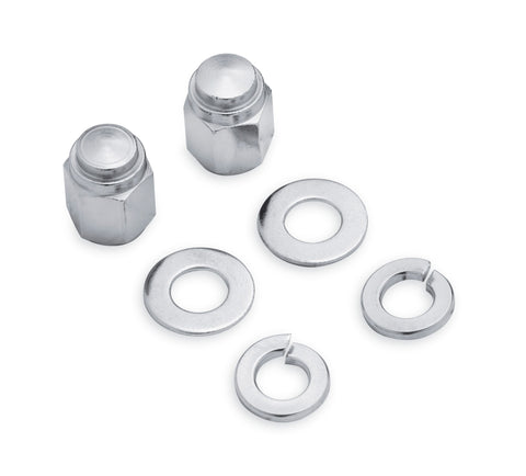 Harley Davidson 45813-03 Chrome Fork Axle Retainer Nut Kit KIT-NUT,AXLE CAP/CHRM