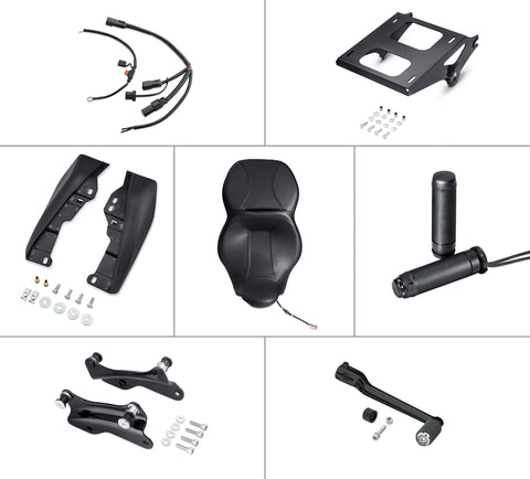 Harley Davidson 50700086 Long-Haul-Paket – Black Combo Cast Laced 21 Zoll Vorderrad/18 Zoll Hinterrad-Kit RDR INTFC MISC CMPNT, LONG-HAUL, SCHWARZ