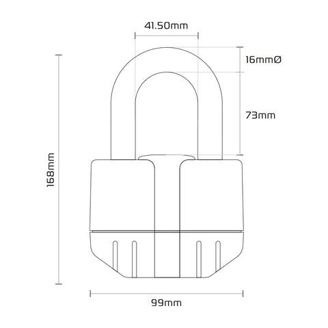 BOSS ALARM 16 MM SCHWARZ + 12 MM X 1,5 M KETTE - LK481