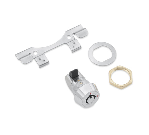 Harley Davidson 53842-00C Druckknopf-Entriegelungsset für Tankkonsolentür, Schlosssatz, Druckknopf