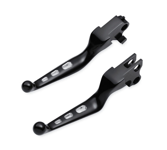 Harley Davidson 55798-10A Edge Cut Hand Control Lever Kit HAND LEVERS, BLACK, EDGE CUT