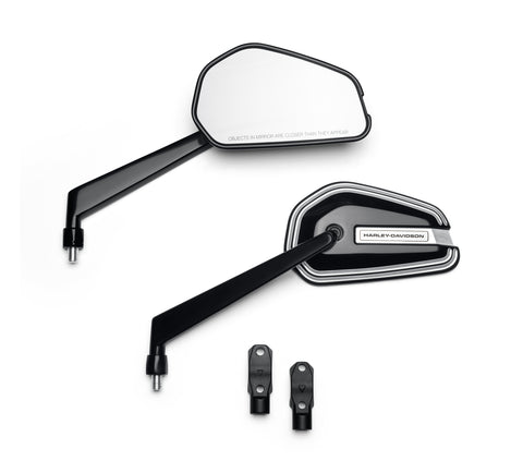 Harley Davidson 56000221 Empire Mirrors KIT,MIR,BLK EDGE CUT