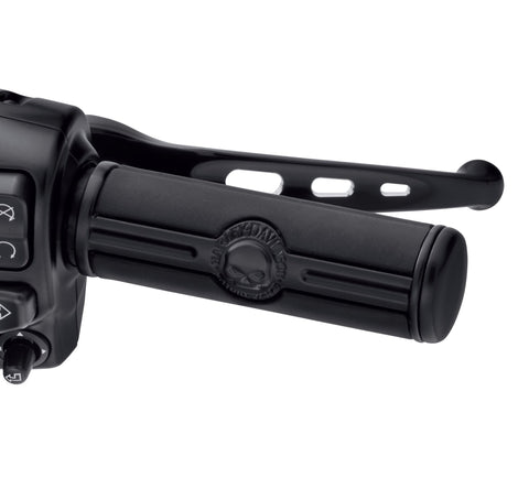 Harley Davidson 56100361 Willie G Skull Lenkergriff-Set, Gasgriff/Griff, Willie G Skull, TPS, Schwarz