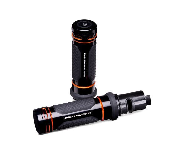 Harley Davidson 56100619 Adversary Heated Hand Grips KIT,GRIP,HTD,ADVERSARY,BLK/ORN