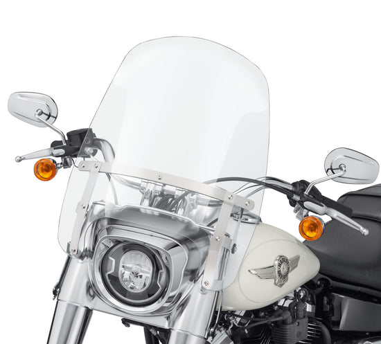 Harley Davidson 57400368 Wind Splitter Detachable Compact 19 in. Windshield KIT,WSHLD,19 IN,CLEAR,POL,DETACH