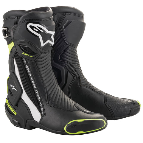 Alpinestars SMX Plus v2 Stiefel Schwarz Weiß &amp; Gelb Fluo 22210191254