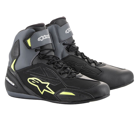 Alpinestars Faster 3 Drystar Schuhe Schwarz Grau &amp; Gelb Fluo 25407191754