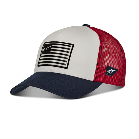 Snapback-Mütze mit Flagge, Weiß, Marineblau, Rot 1211810132074
