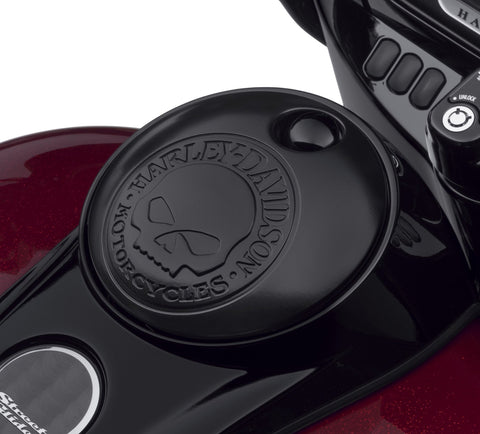 Harley Davidson 61300794 Willie G Skull Tankkonsolentür-KIT, TANKDECKEL, WILLIE G SKULL, SCHWARZ
