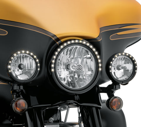 Harley Davidson 61400141 Electra Glo Lichtringe - 4 Zoll Zusatzscheinwerfer-KIT - 4" HALO-ZIERRING-KIT, SCHWARZ