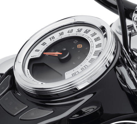 Harley Davidson 61400435 Defiance Tankanzeigeblende - 4 Zoll KIT, VERZIERUNG, MANOMETER, TANK, LÜNETTE, CHRO