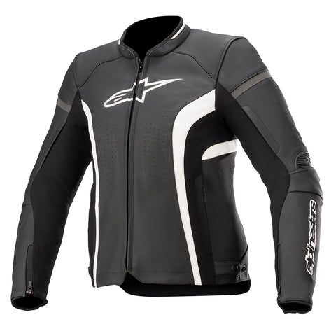 Alpinestars Stella Kira V2 Lederjacke Schwarz/Weiß 3112021124