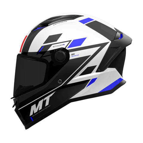 MT Stinger 2 Zivze A7 Gloss Black White Blue MT Helmets M1334A34071