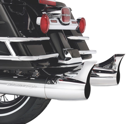Harley Davidson 65100017 Fishtail 4 Zoll Endkappen Endkappen-Set, Schalldämpfer, Fishtail