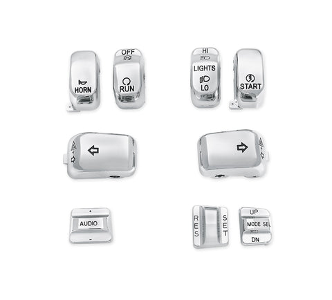 Harley Davidson 71816-09 Chrome Switch Cap Kit KIT, KEYCAPS, SWITCH, CHROME