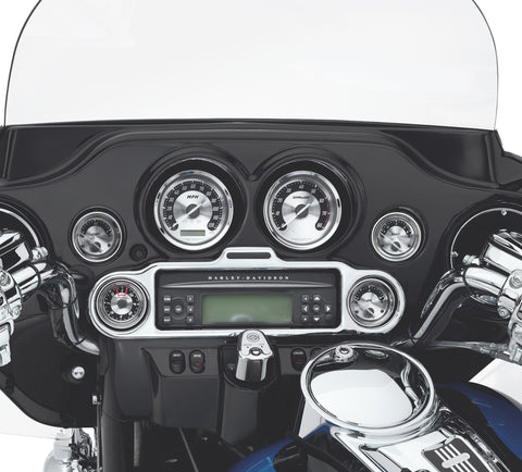 Harley Davidson 74612-06 Blende für Radio und Instrumentenblende, Radio, mit Kleber, Chrom/Flach
