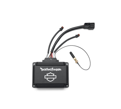 Harley Davidson 76001074  Audio powered by Rockford Fosgate  AMPLIFIER,AUD SYS,2 CHANNEL | with 72168-07, 72177-07BK, 72906-11, 72910-11, 76001115