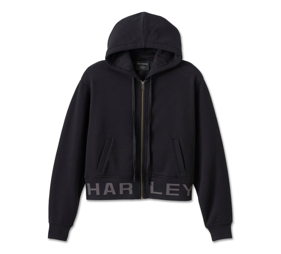 Original Harley-Davidson® Cropped Full Zip Hoodie - Harley Black 96154-25VW