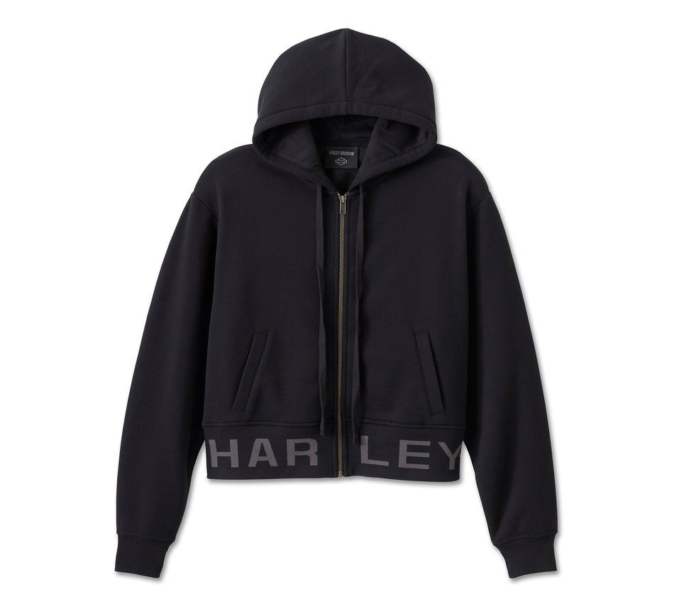 Original Harley-Davidson® Cropped Full Zip Hoodie - Harley Black 96154-25VW