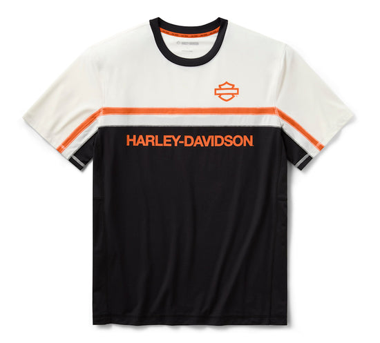 96286-26VM Harley-Davidson Strick-T-Shirt Schwarz/Off-White