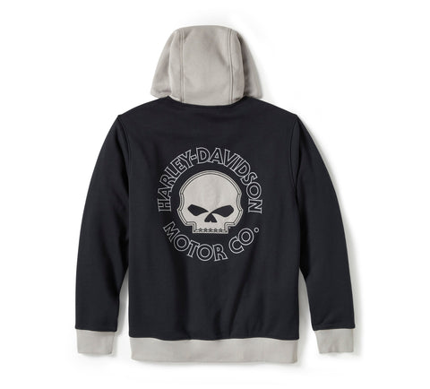 Genuine Harley-Davidson® Men's Willie G Skull Colorblock Zip Front Hoodie 96360-25VM