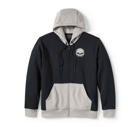 Genuine Harley-Davidson® Men's Willie G Skull Colorblock Zip Front Hoodie 96360-25VM